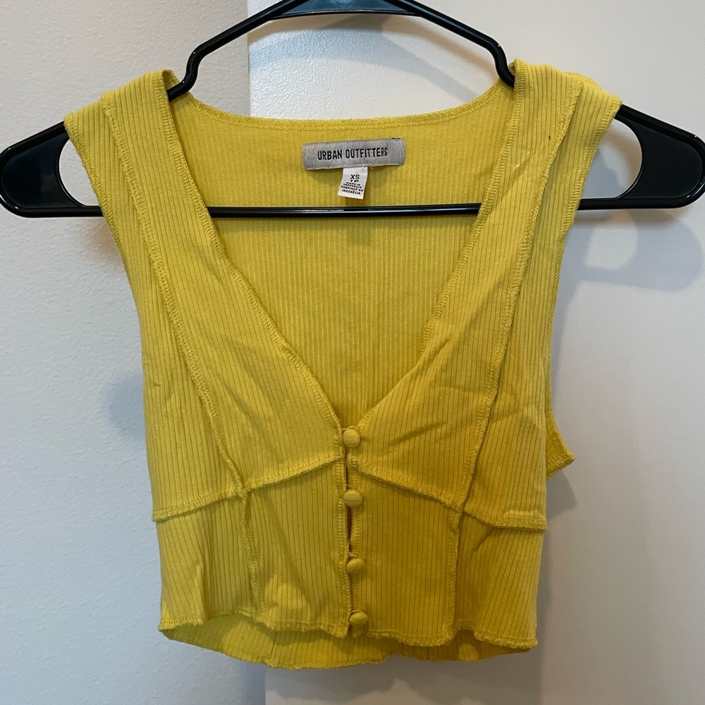 UO Button-Front Crop Top